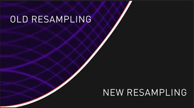 An interface showing new resampling engine